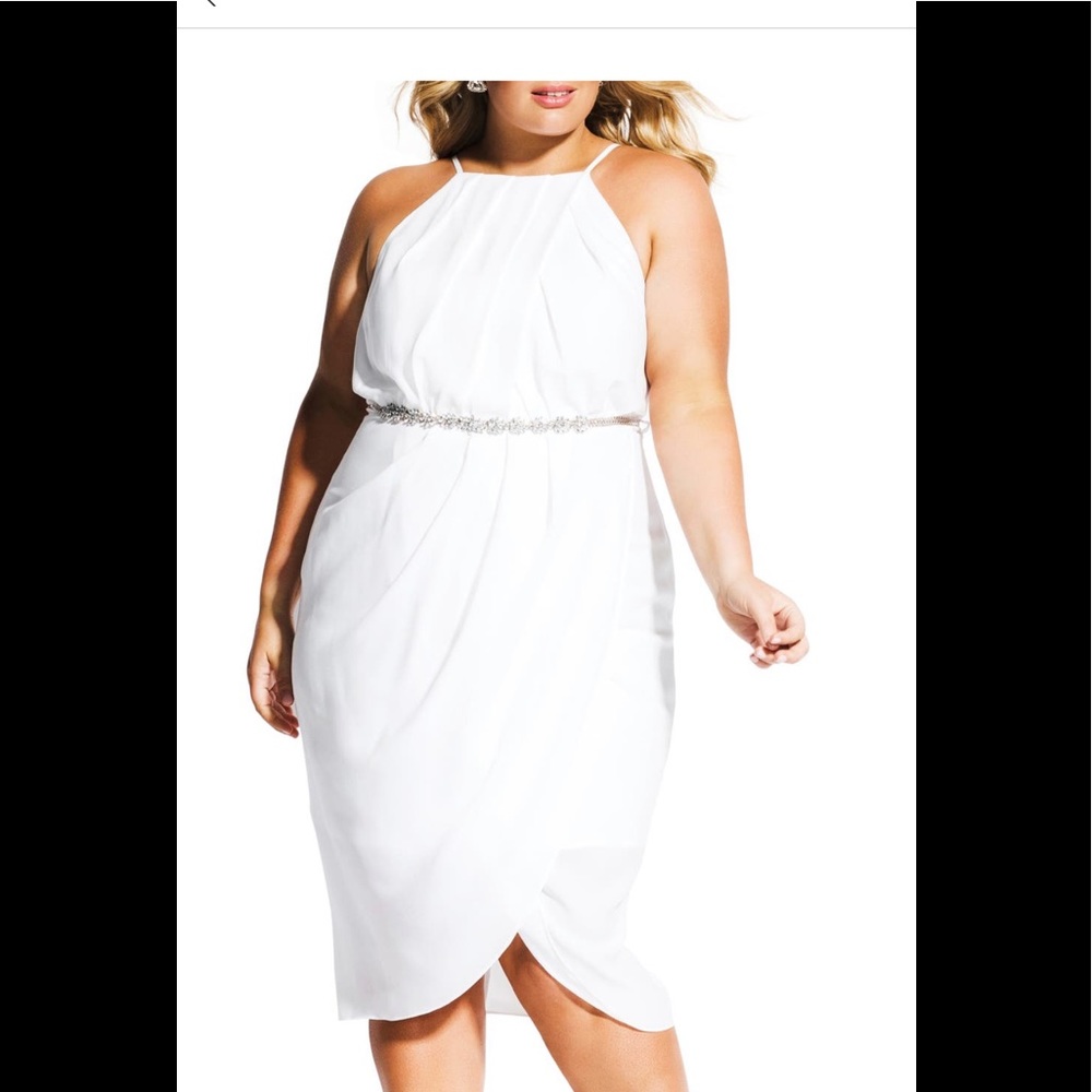 City Chic In Love Faux Wrap Dress